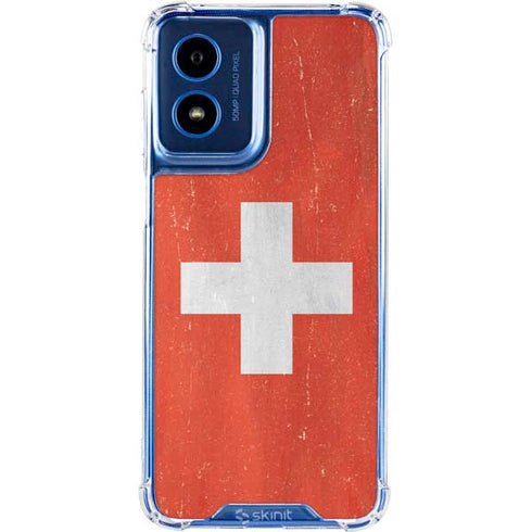 Switzerland Flag Distressed Moto G Play 4G (2024) Clear Case